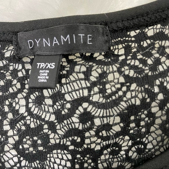 Dynamite Lacy Peplum Short Sleeved Shirt With Sweetheart Neckline Size XS - Picture 3 of 7